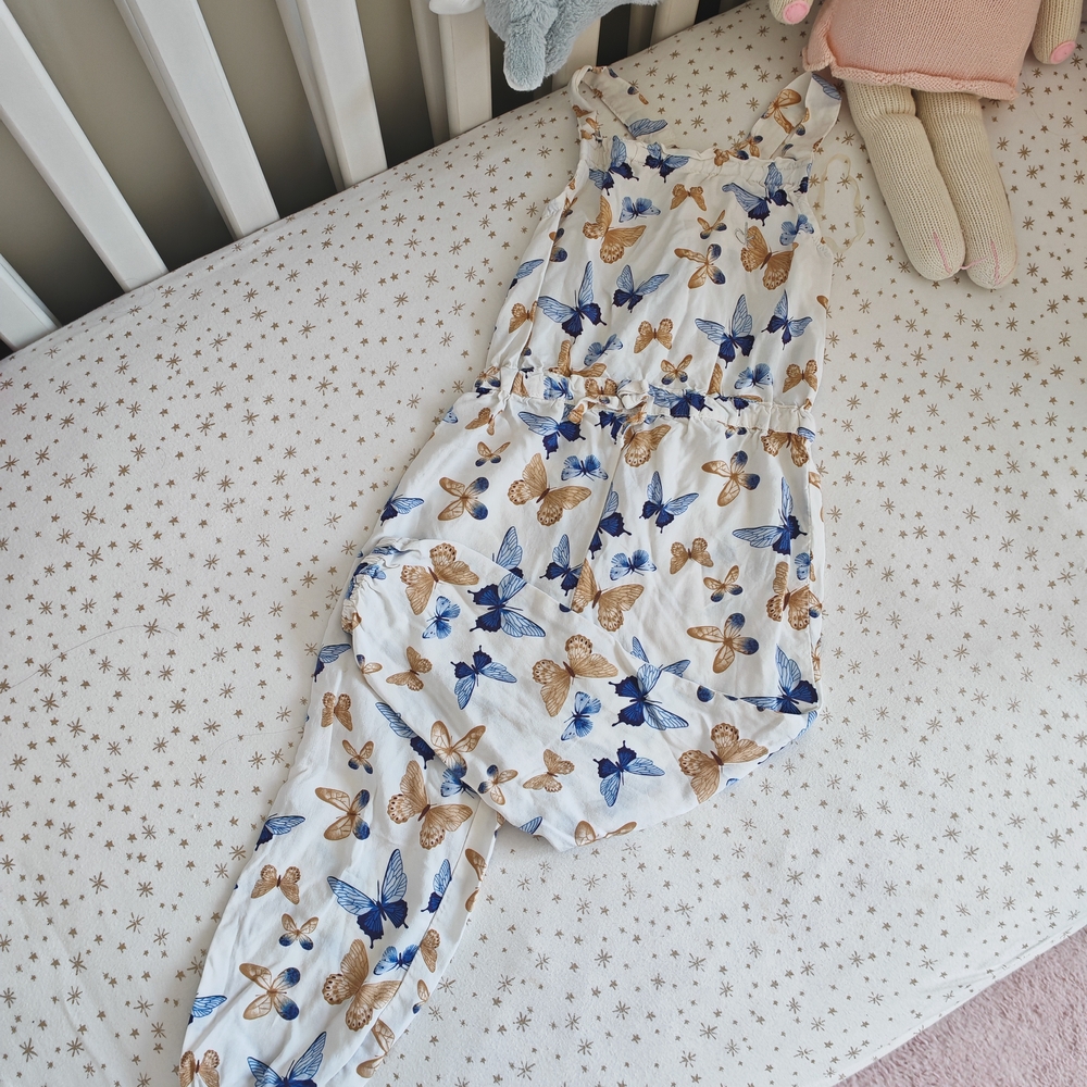 4/25 Calvin Klein Jeans Romper Butterfly Print  - White and Blue